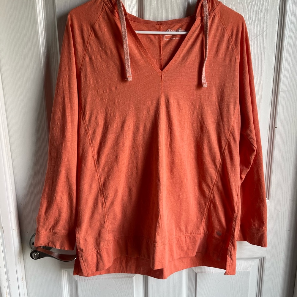 Eddie Bauer Coral V-Neck Hoodie Pullover